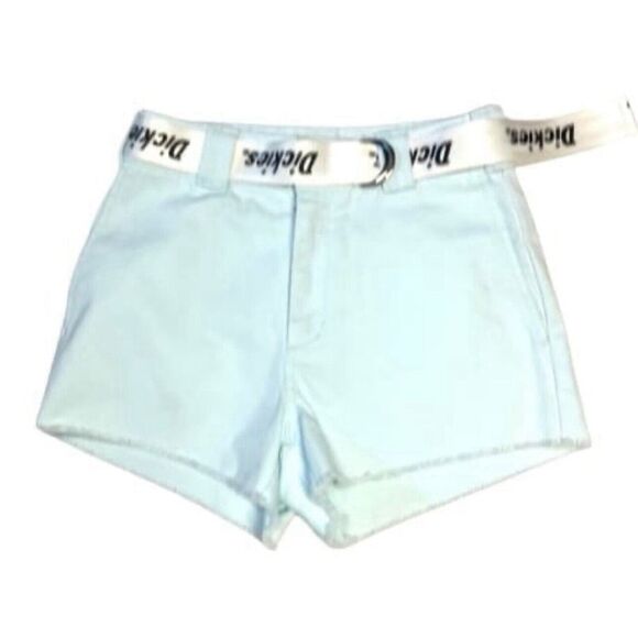 Dickies Pants - Dickies Womens Shorts Frayed Hem blue White Belt Juniors Sz 0/24‎
